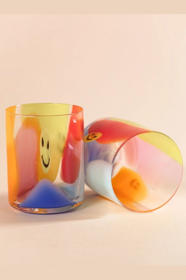 Bow Glassworks Splash Cups Tutti Frutti Smiley Tumbler - Tutti Frutti