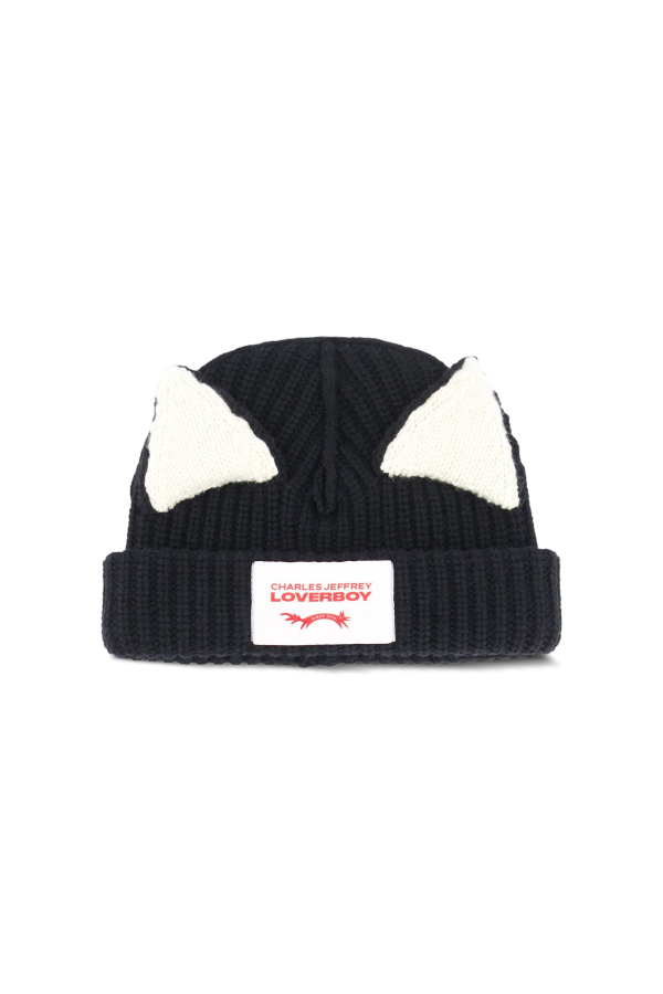 Charles Jeffrey Chunky Ears Beanie - Black/White