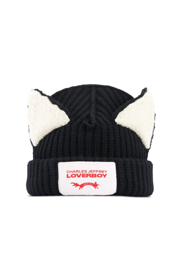 Charles Jeffrey Chunky Ears Beanie - Black/White