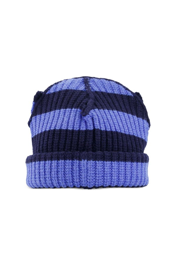 Charles Jeffrey Chunky Ears Striped Beanie - Blue