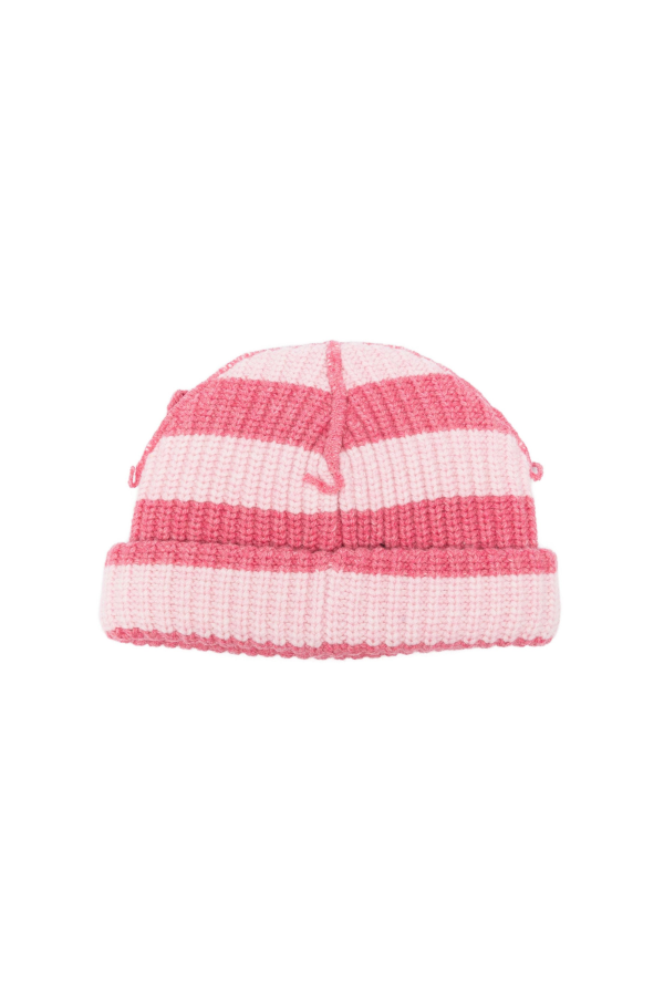 CHARLES JEFFREY LOVERBOY Chunky Ears Striped Beanie - Pink