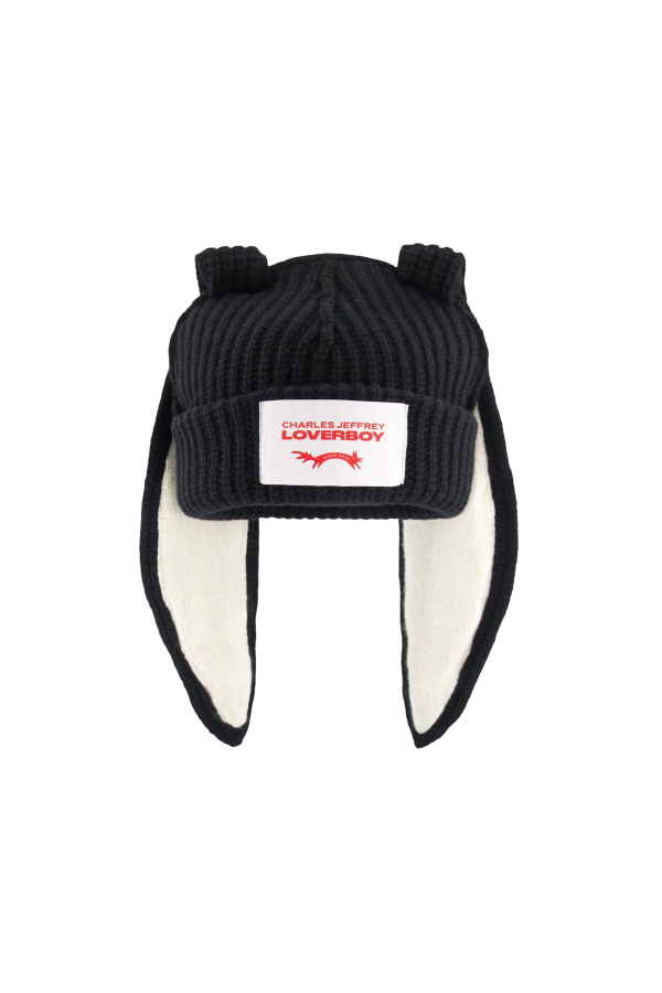 Charles Jeffrey Loverboy Chunky Rabbit Beanie - Black/White