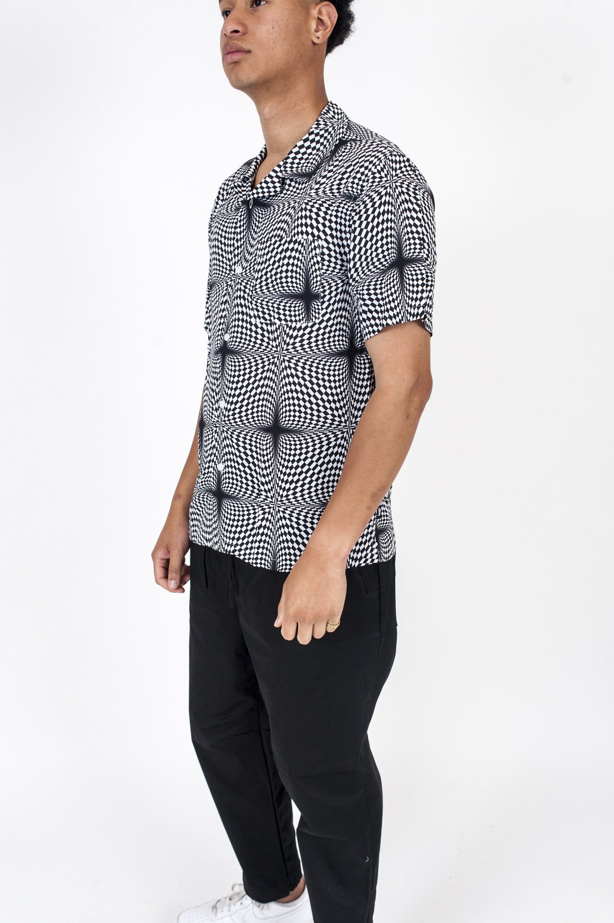 Stussy Psychedelic Checker Shirt - black/white | Garmentory