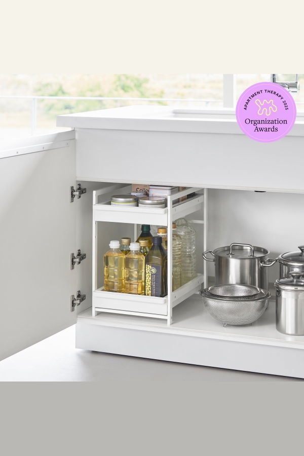 Yamazaki Home Under-Sink Rack with Pull-Out Shelf Kitchen Organizer