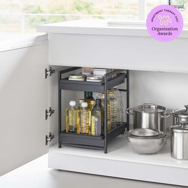 Yamazaki Home Under-Sink Rack with Pull-Out Shelf Kitchen Organizer