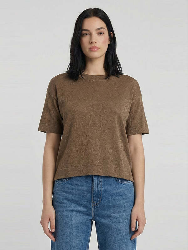 Sibin Linnebjerg Dawn T-Shirt - Dark Sand