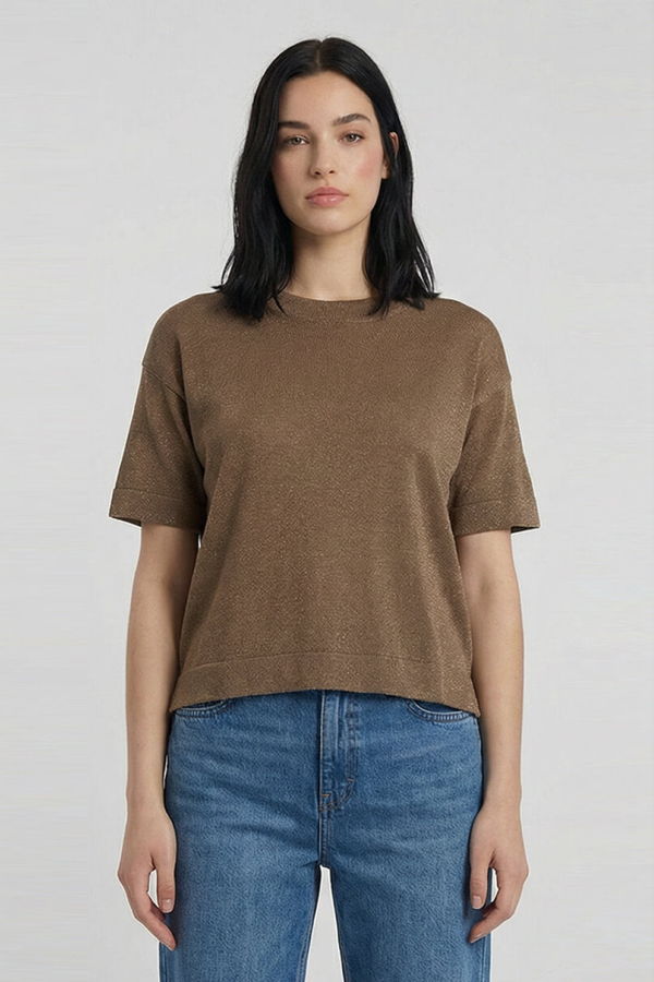 Sibin Linnebjerg Dawn T-Shirt - Dark Sand