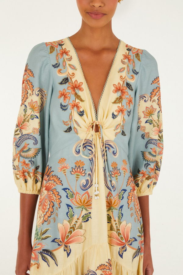 Farm Rio Boho Beauty Butter Maxi Dress - Butter Yellow