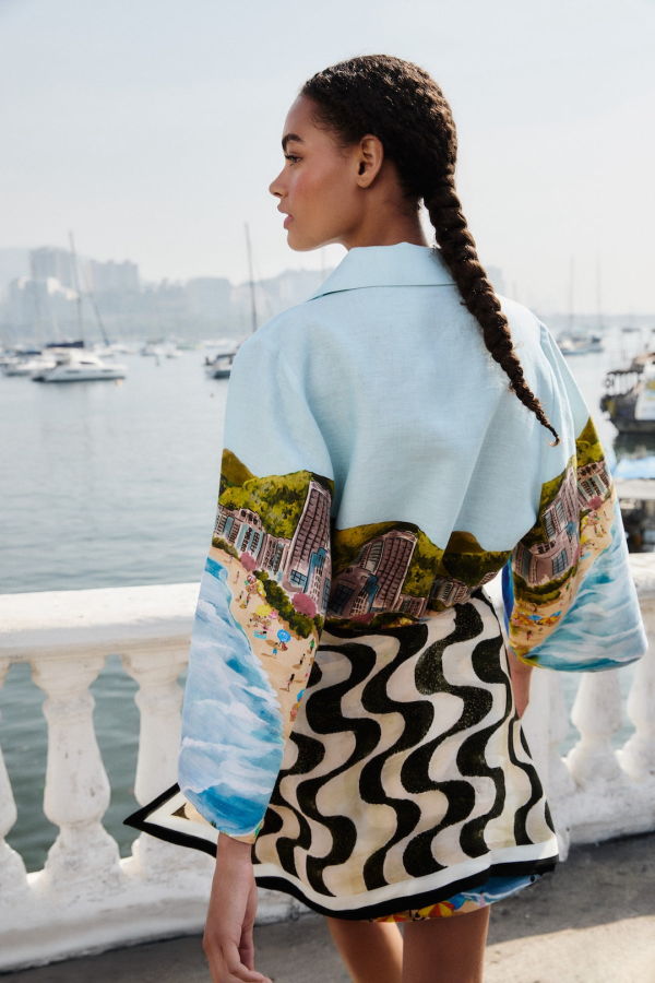 Farm Rio Copacabana Beach L/S Kimono - Copacabana Beach Multi