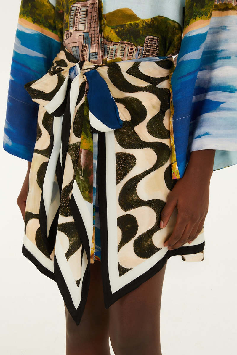 Farm Rio Copacabana Beach L/S Kimono - Copacabana Beach Multi