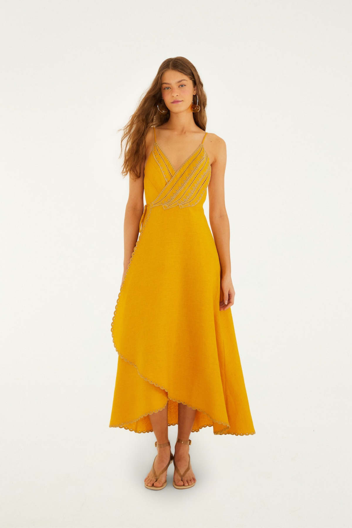 Farm Rio Yellow Bananas Maxi Wrap Dress - Yellow - Image 1 of 4