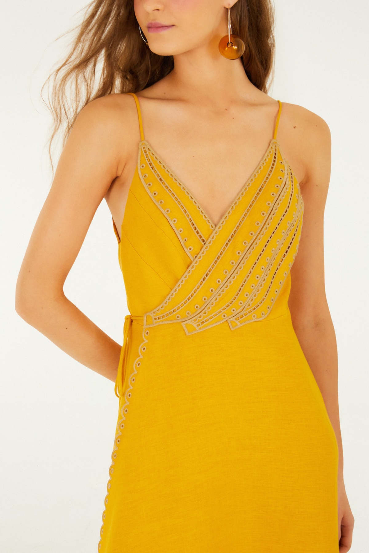 Farm Rio Yellow Bananas Maxi Wrap Dress - Yellow - Image 2 of 4