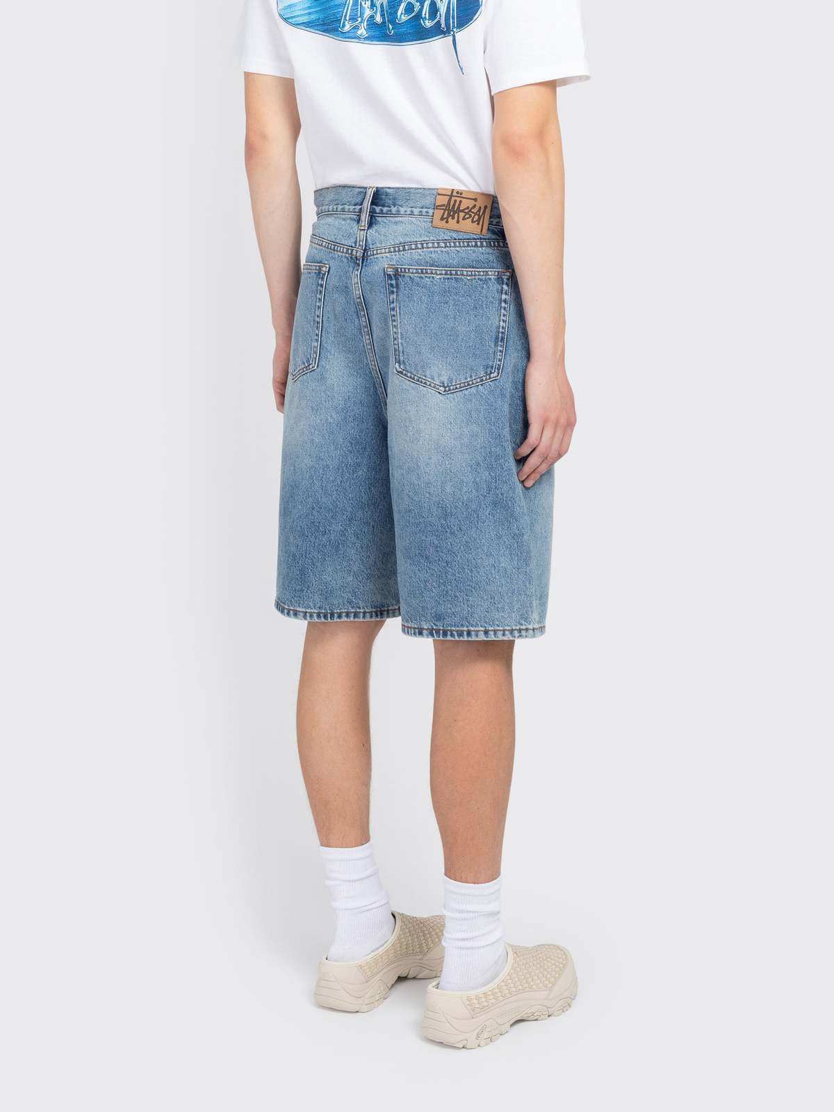 Stussy Big Ol Short Denim Shorts - Indigo Stone Wash - Image 3 of 4