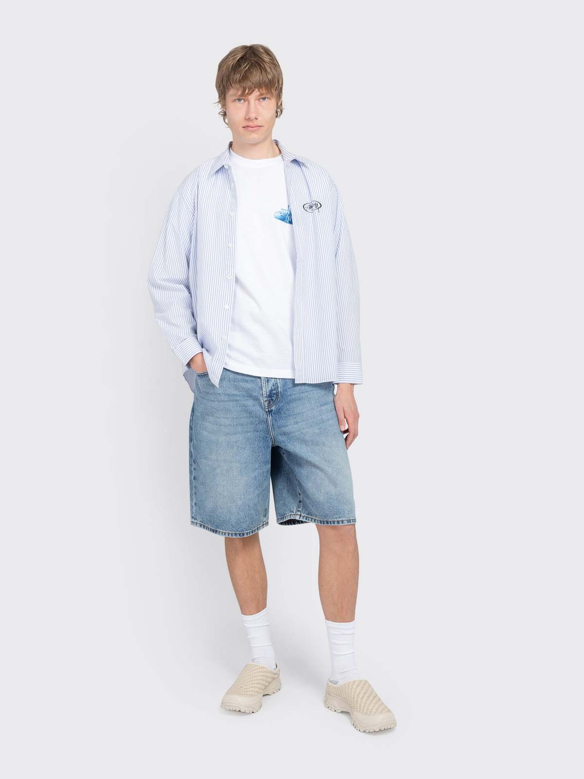 Stussy Big Ol Short Denim Shorts - Indigo Stone Wash - Image 4 of 4