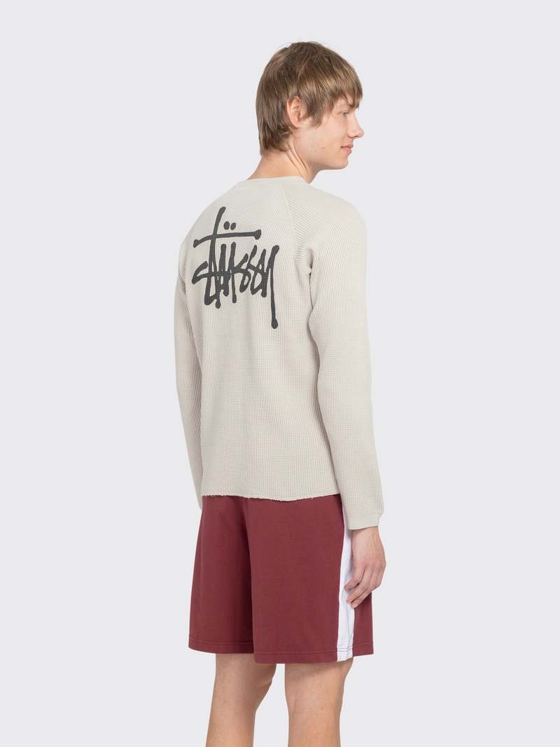 Stussy Raglan Thermal Basic Stock Top - Bone