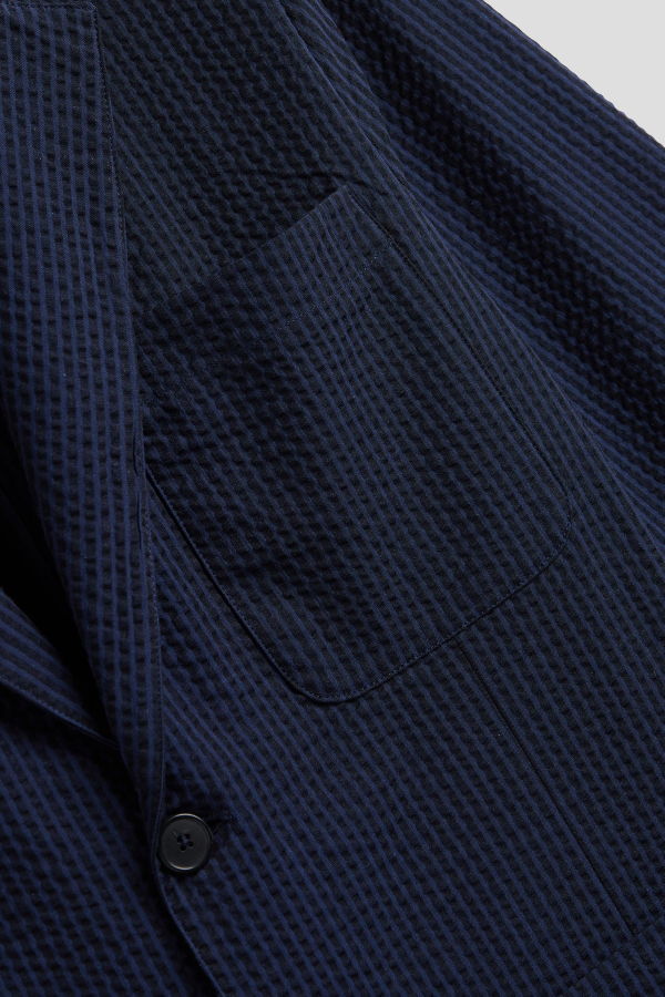 Portuguese Flannel Atlantico Seersucker Blazer - Navy