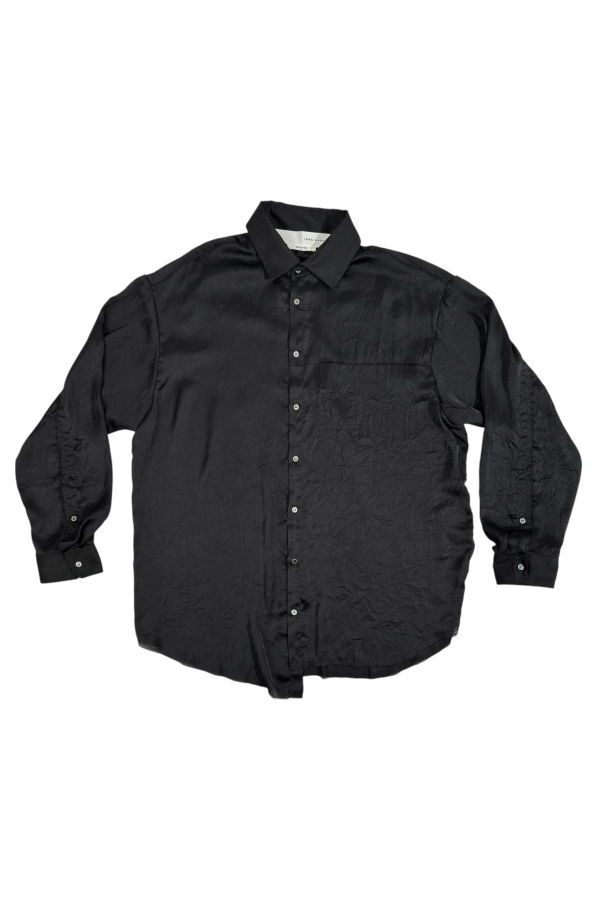 Isabel Benenato Oversized Button Down Shirt - Black