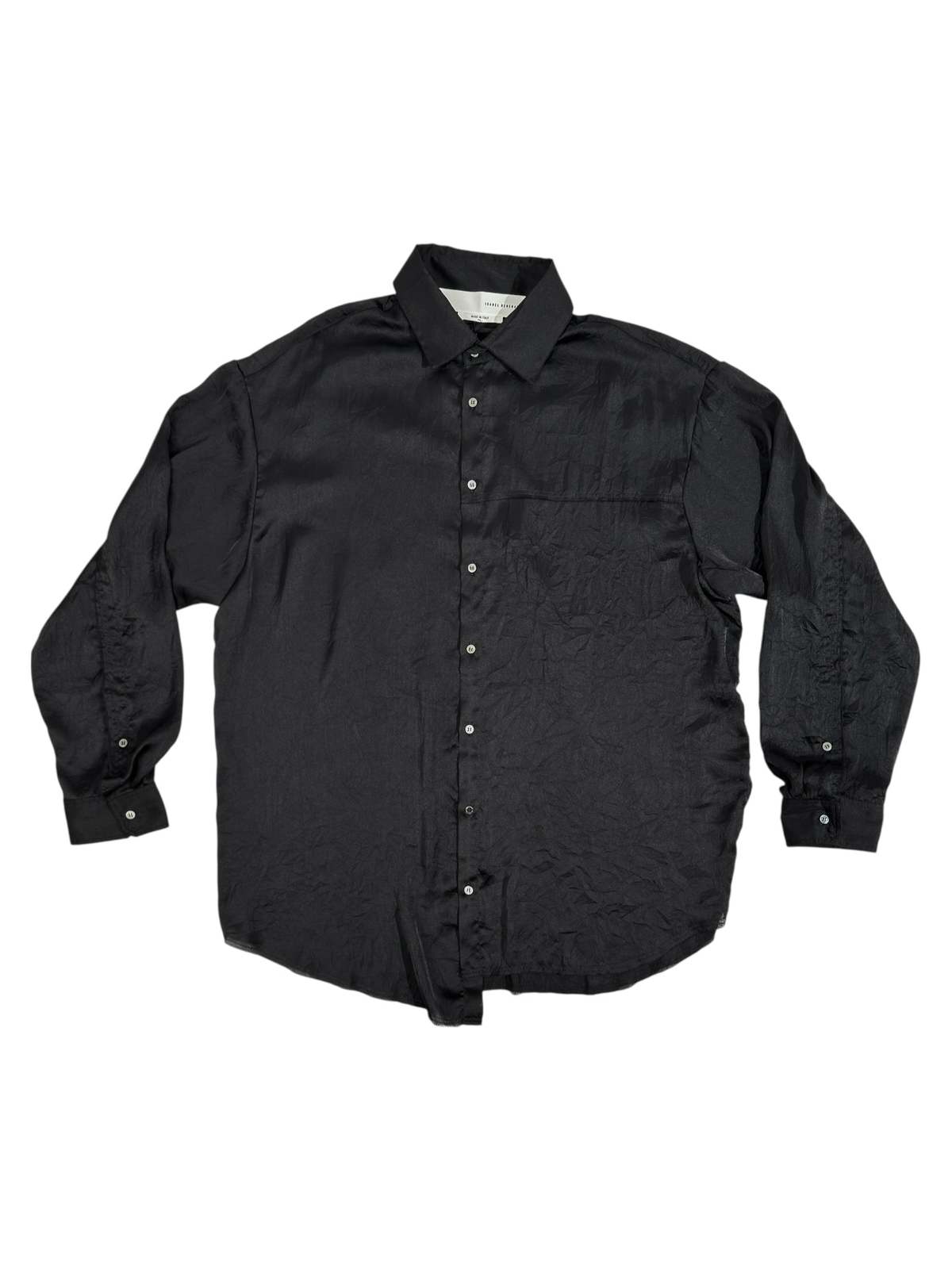 Isabel Benenato Oversized Button Down Shirt - Black - Image 1 of 4