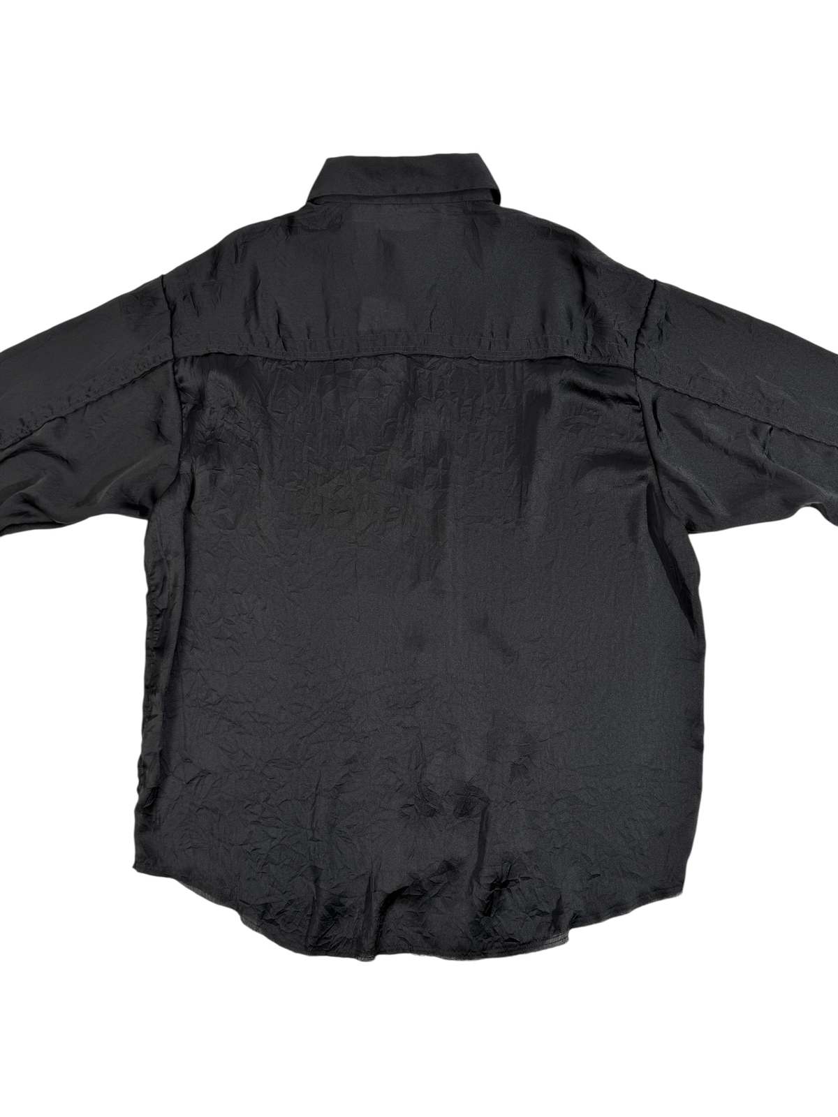 Isabel Benenato Oversized Button Down Shirt - Black - Image 2 of 4