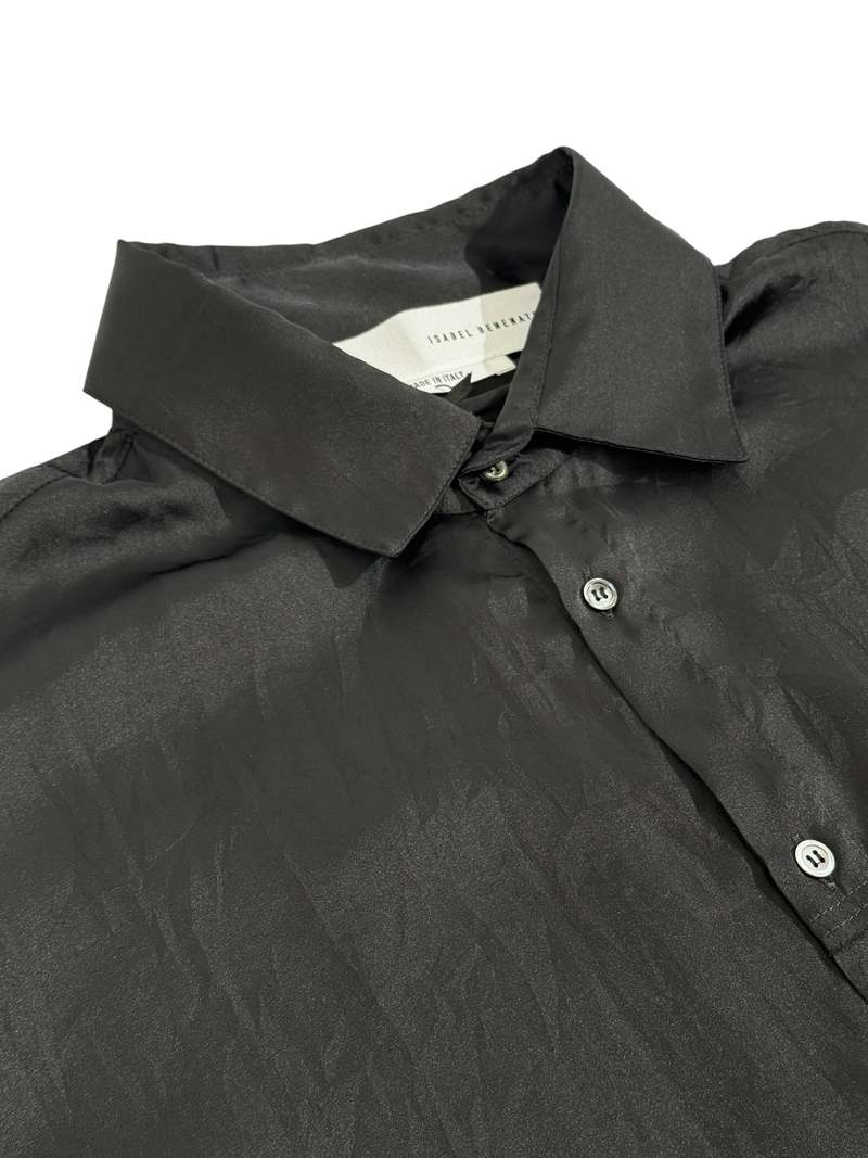 Isabel Benenato Oversized Button Down Shirt - Black