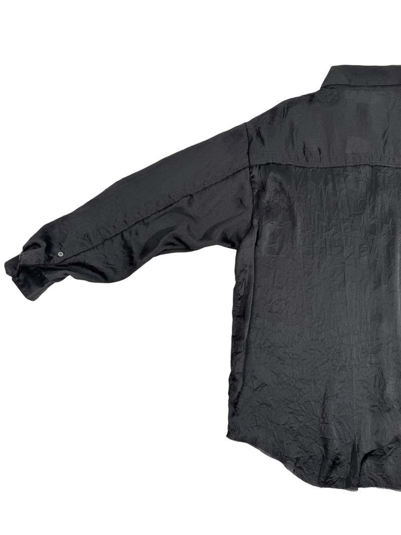 Isabel Benenato Oversized Button Down Shirt - Black