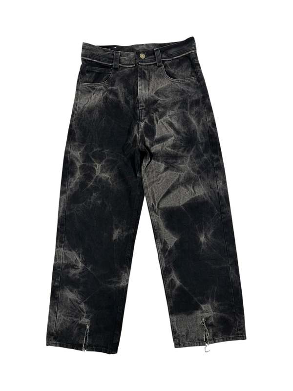 Isabel Benenato Washed Denim Wideleg Shorts