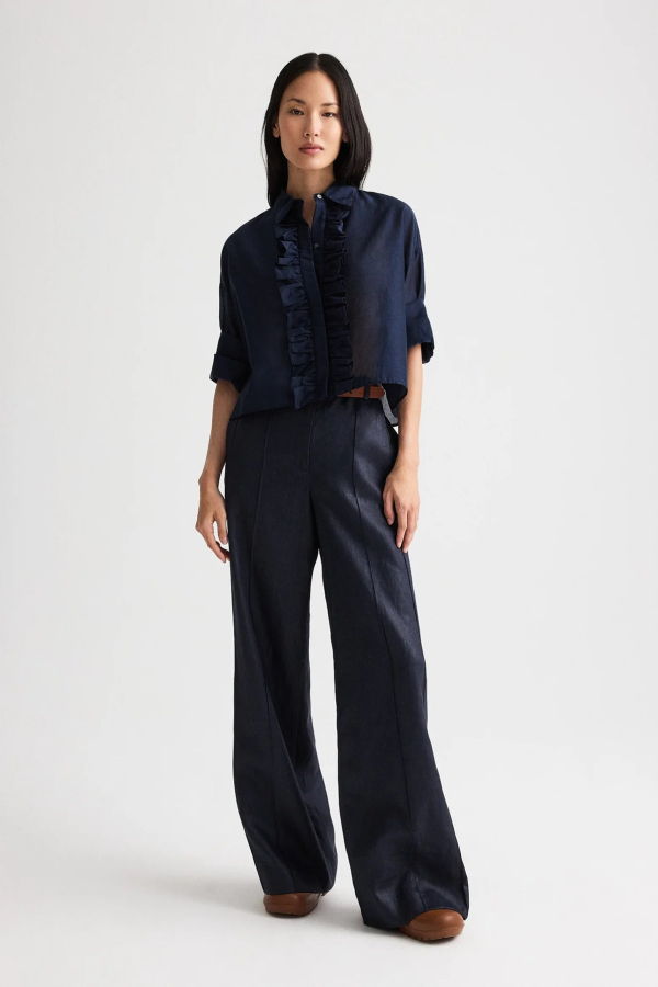 TWP Next Ex Shirt with Ruffle in Cotton Silk Organza