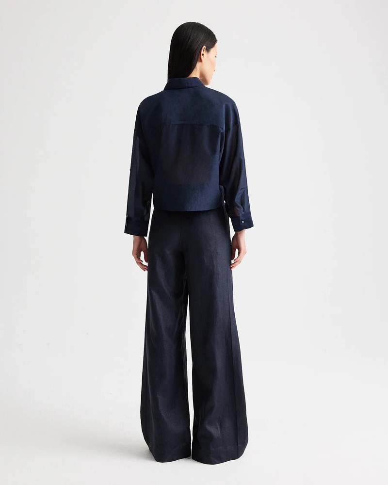 TWP Next Ex Shirt with Ruffle in Cotton Silk Organza