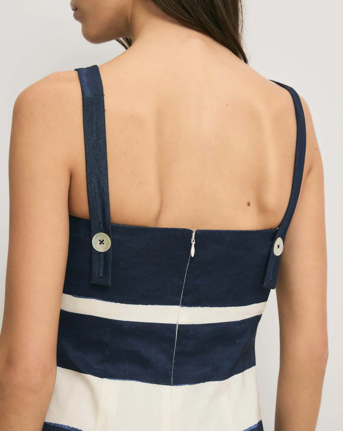 Veronica Beard Ella Striped Linen Midi Dress - Image 4 of 7