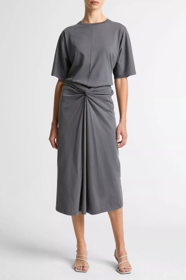 VINCE Cotton Fixed-Wrap Skirt