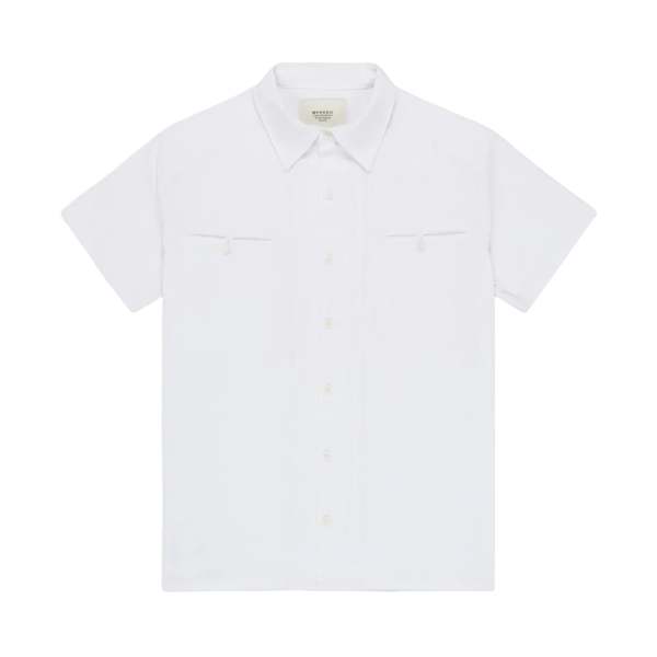 MONADIC Riviera Seersucker Shirt - White