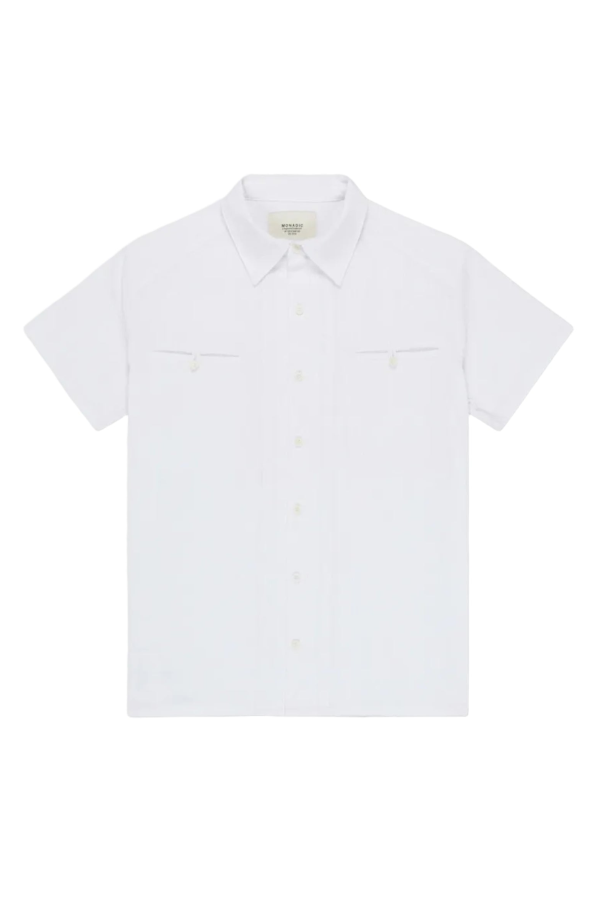 MONADIC Riviera Seersucker Shirt - White