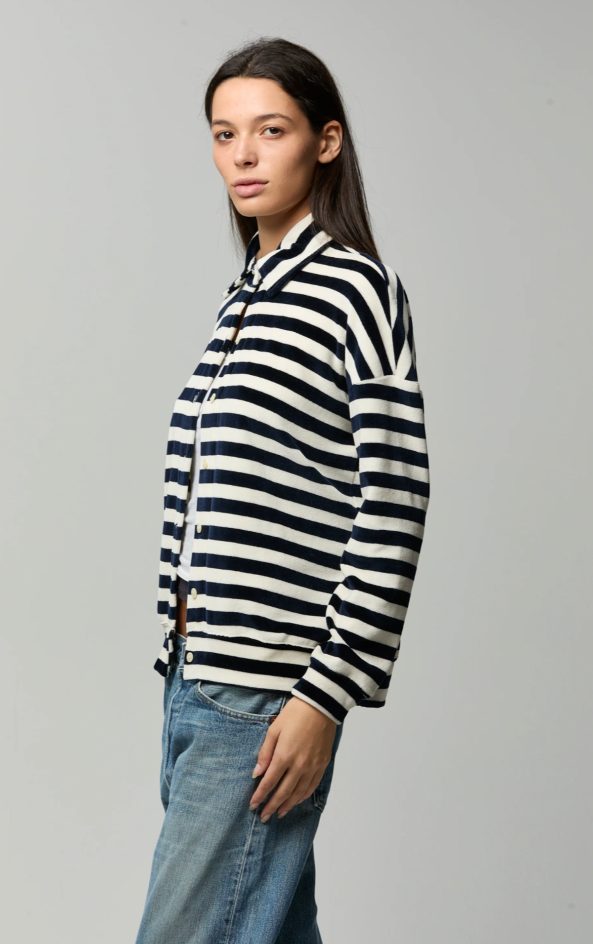 Asher Azalea Teri Cardigan - Striped - Image 3 of 4