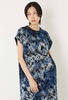 Blue Blue Japan Indigo Glass Jacquard Hand-Dyed Dress - Thumbnail 2