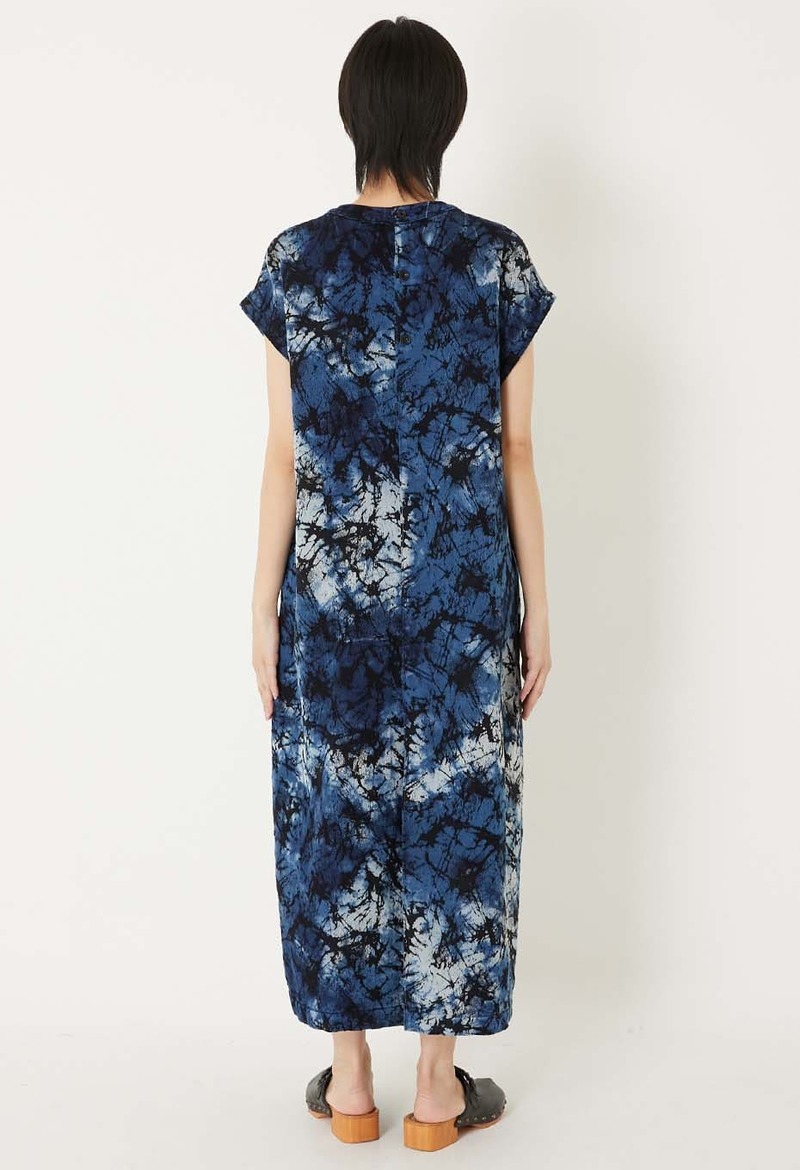 Blue Blue Japan Indigo Glass Jacquard Hand-Dyed Dress