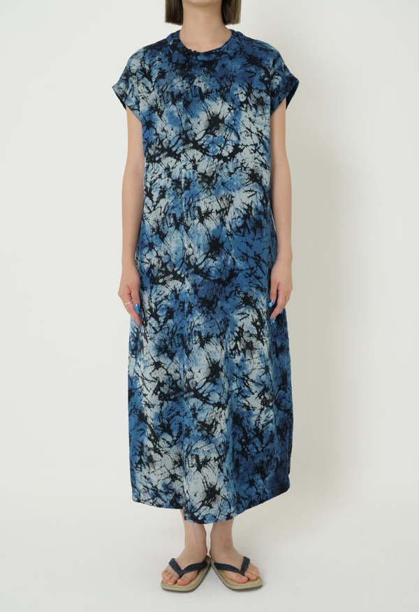 Blue Blue Japan Indigo Glass Jacquard Hand-Dyed Dress