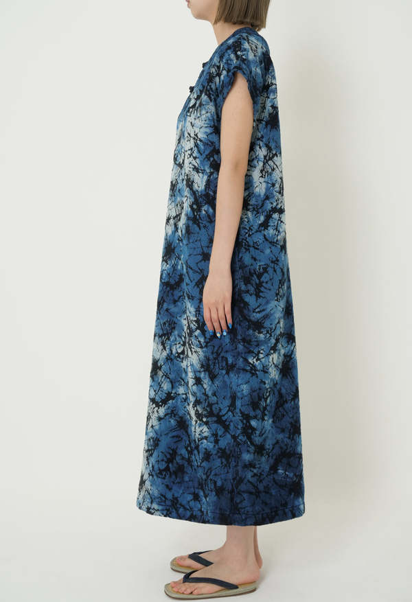 Blue Blue Japan Indigo Glass Jacquard Hand-Dyed Dress