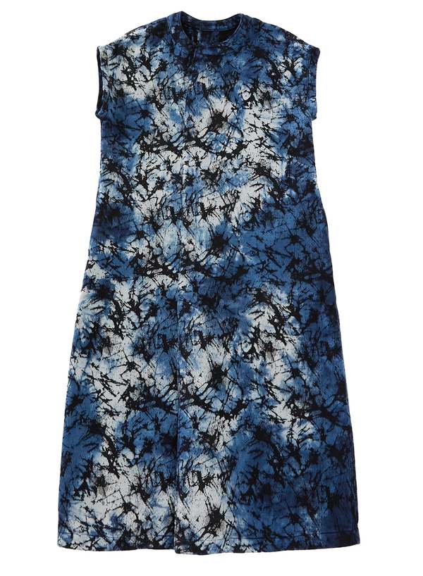 Blue Blue Japan Indigo Glass Jacquard Hand-Dyed Dress