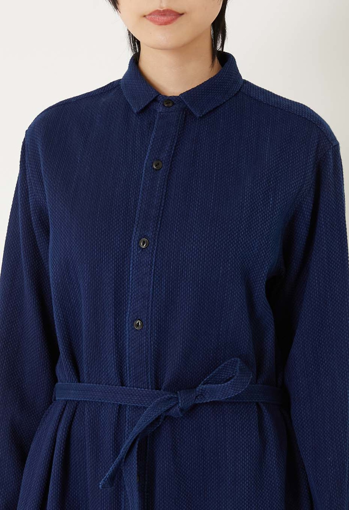 Blue Blue Japan Kasezome Sashiko Shirt Dress - Image 3 of 10