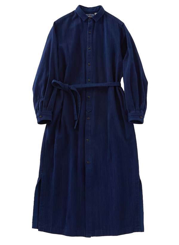 Blue Blue Japan Kasezome Sashiko Shirt Dress