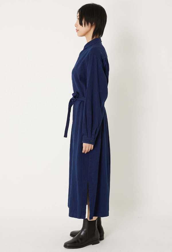 Blue Blue Japan Kasezome Sashiko Shirt Dress