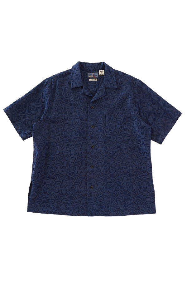 Blue Blue Japan Woven Indigo Mizuhiki Jacquard Shirt
