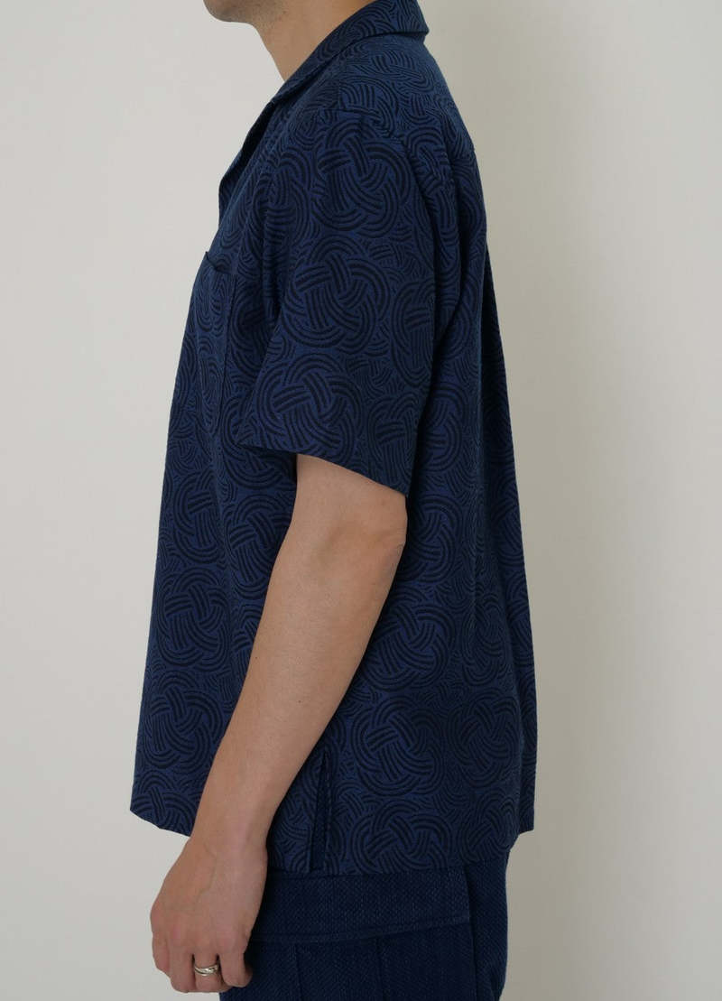 Blue Blue Japan Woven Indigo Mizuhiki Jacquard Shirt