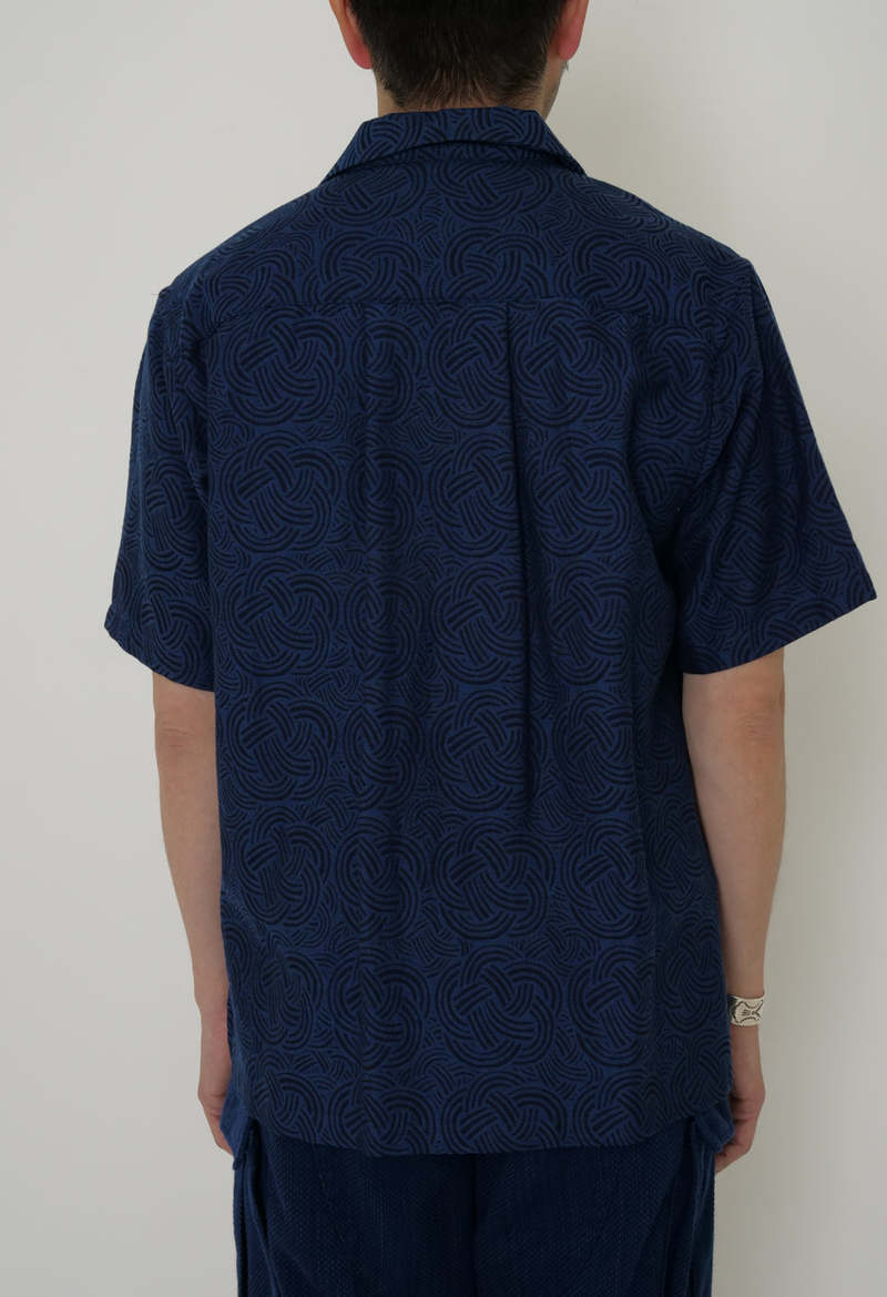 Blue Blue Japan Woven Indigo Mizuhiki Jacquard Shirt