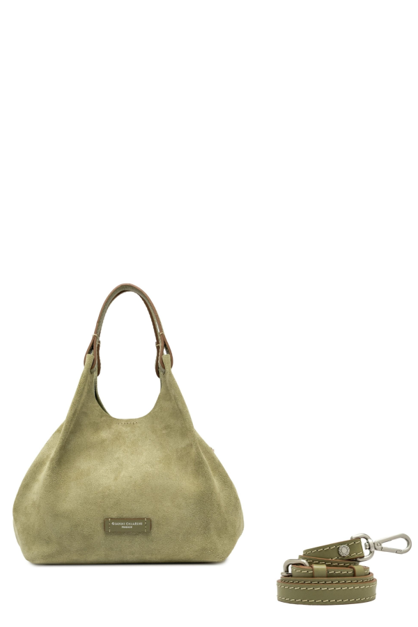 Gianni Chiarini Dua Leather Mini Hobo Bag - Light Green