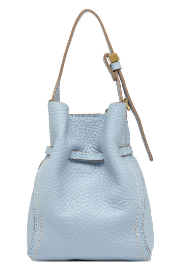Gianni Chiarini Sienna Leather Bucket Bag - Light Blue