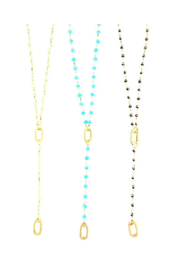 Shá Parlé Gemstone Charm Holder Necklace with Extender