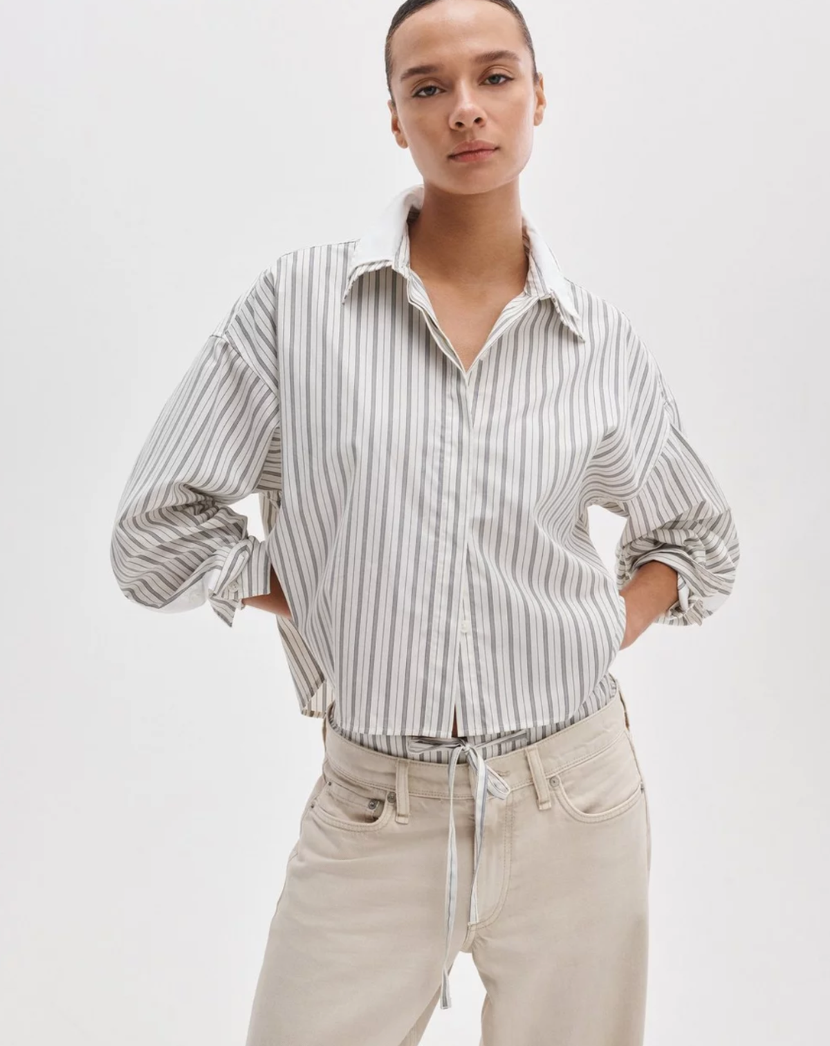 Rag & Bone Marin Striped Combo Shirt - Image 2 of 5