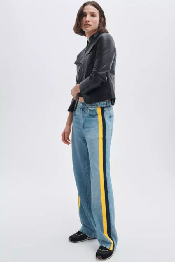 Rag & Bone rb Miramar Sport Stripe Valentina Yellow Navy Stripe Track Pants