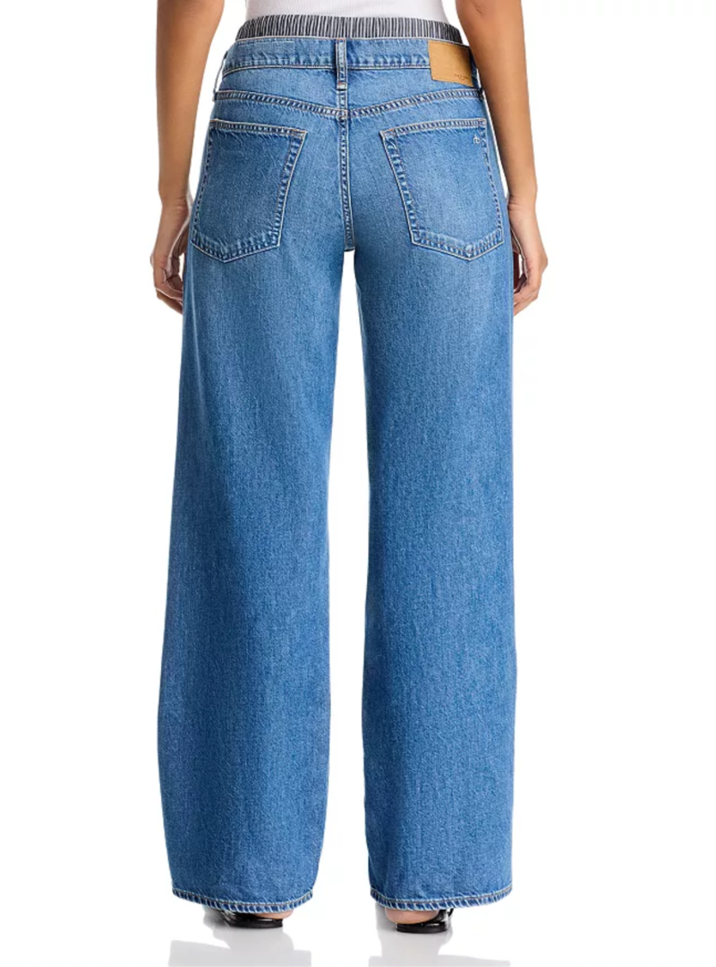 Rag & Bone Saige Relaxed Straight Boxer Jeans Miler Stripe